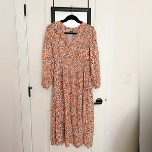 Old Navy floral midi dress with elastic waist band